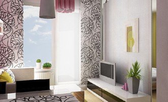 Návrh interiéru obývacího pokoje a ložnice