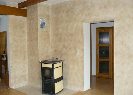 Dekorace stěny v obývacím pokoji